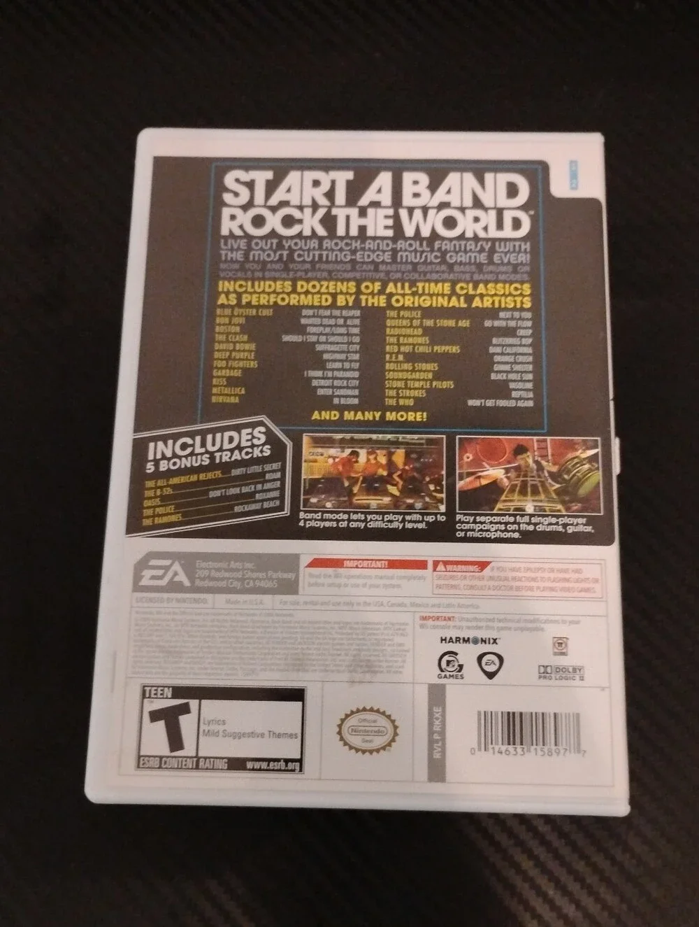 Rock Band (Nintendo Wii, 2008) - Complete in Box CIB - Game Disc, Case & Manual